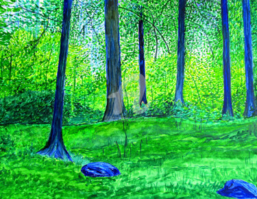 Digital Arts titled "In the Woods" by Sesha, Original Artwork, Oil