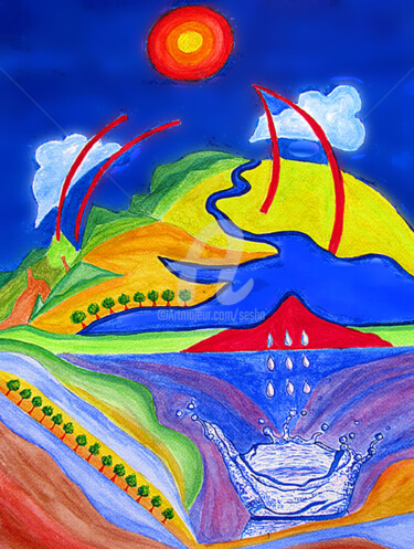 Digital Arts titled "painting-watercolou…" by Sesha, Original Artwork