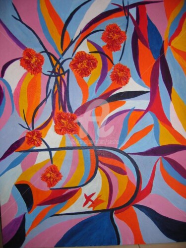 Digital Arts titled "Just Flowers-2-Spri…" by Sesha, Original Artwork, Oil