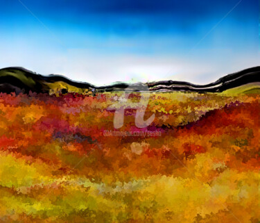 Digital Arts titled "Autumn Glimpses" by Sesha, Original Artwork, Watercolor