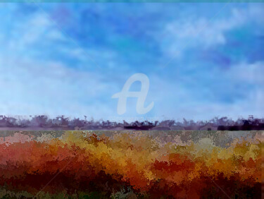 Digital Arts titled "Summer Landscape" by Sesha, Original Artwork, Watercolor