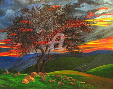 Digital Arts titled "Twilight" by Seshadri, Original Artwork, Oil