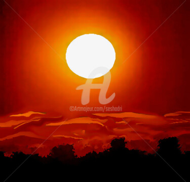 Digital Arts titled "Sunset Glory" by Seshadri, Original Artwork