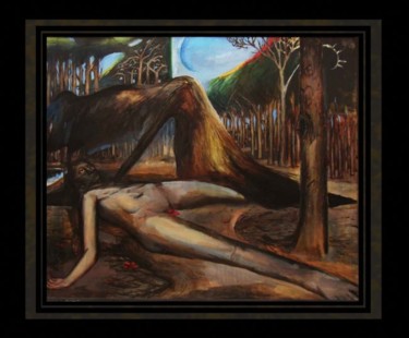 Painting titled "outdoor dying" by Seshadri, Original Artwork
