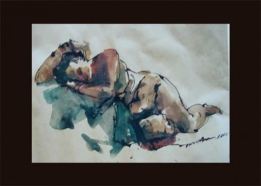 Painting titled "nude" by Seshadri, Original Artwork