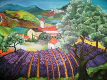 「Provence」というタイトルの絵画 Sésséによって, オリジナルのアートワーク, オイル