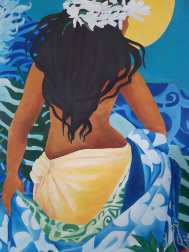 Peinture intitulée "Polynésienne" par Séssé, Œuvre d'art originale, Huile