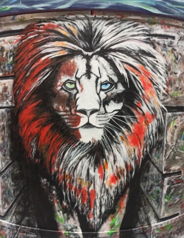 Peinture intitulée "Lion pour mon lion" par Séssé, Œuvre d'art originale, Acrylique