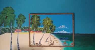 Ζωγραφική με τίτλο "La plage Puntacana" από Séssé, Αυθεντικά έργα τέχνης, Ακρυλικό