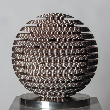 Скульптура под названием "Circle I" - Seungwoo Kim, Подлинное произведение искусства, Нержавеющая сталь