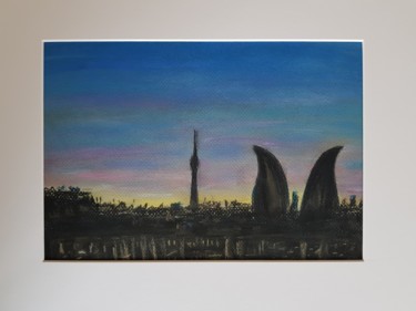 Рисунок под названием "Baku skyline" - Seva Novruz, Подлинное произведение искусства, Пастель