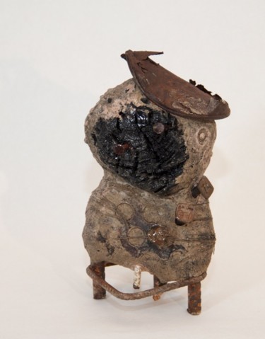 Sculpture intitulée "Fétiche à tête brûl…" par Sèvange, Œuvre d'art originale, Autre