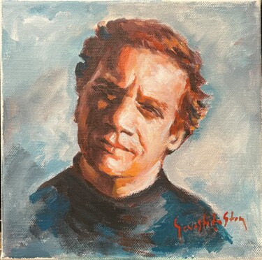 Painting titled ""Portrait de Johnny…" by Sevastita Stan, Original Artwork, Acrylic