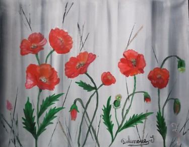 Painting titled "Coquelicot" by Severine Delanoue, Original Artwork, Acrylic