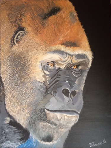 Картина под названием "Le gorille" - Severine Delanoue, Подлинное произведение искусства, Акрил