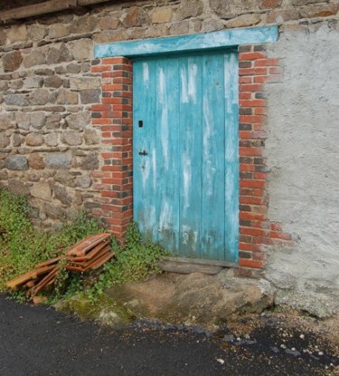 Photographie intitulée "porte turquoise" par Sève, Œuvre d'art originale