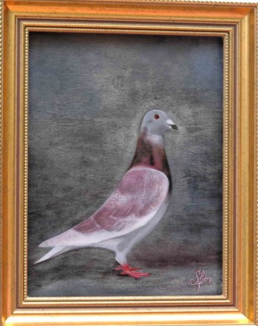 Peinture intitulée "LE PIGEON VOYAGEUR" par Art Magnitude, Œuvre d'art originale, Huile