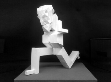 Sculpture intitulée "Modern human Ⅴ" par Seven E, Œuvre d'art originale, Papier