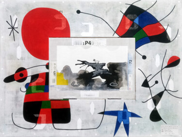 Malerei mit dem Titel "Joan Miro & E Seven" von Seven E, Original-Kunstwerk, Acryl