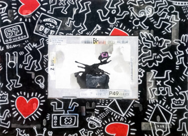 Картина под названием "Keith Haring & E Se…" - Seven E, Подлинное произведение искусства, Акрил