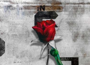 Pintura titulada "Single rose" por Seven E, Obra de arte original, Acrílico
