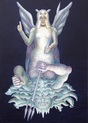 Peinture intitulée "Athena Poseïdon" par Séverin Krön, Œuvre d'art originale