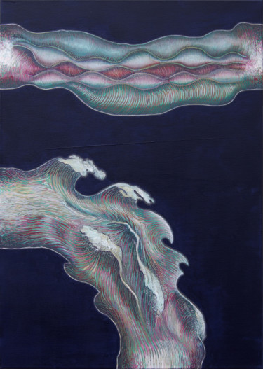 Peinture intitulée "Vague et vent" par Séverin Krön, Œuvre d'art originale, Acrylique