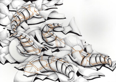 Desenho intitulada "Zerfall - Troisième…" por Séverine Bourgeois, Obras de arte originais, Tinta