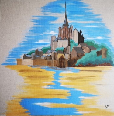 Peinture intitulée "Le Mont Saint-Michel" par Séverine Frigout, Œuvre d'art originale, Acrylique Monté sur Châssis en bois