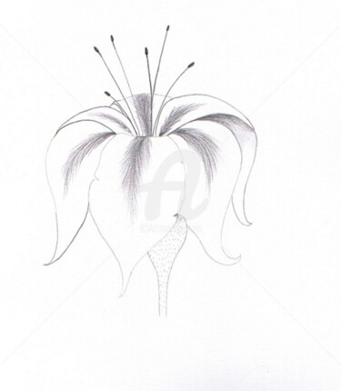 Drawing titled "Fleur" by Séverine Martin, Original Artwork, Other