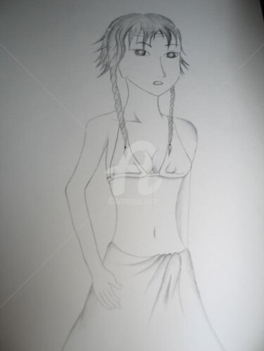 Drawing titled "Fille indienne" by Séverine Martin, Original Artwork, Other