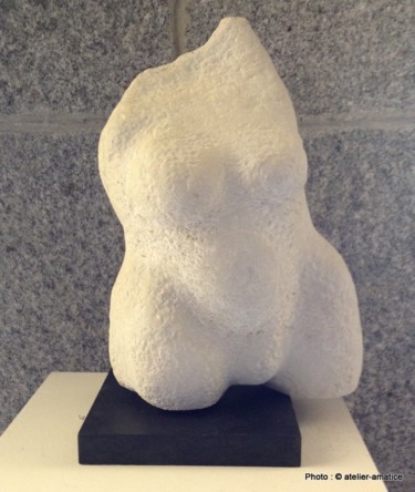 Sculptuur getiteld "Blancheur" door Sev, Origineel Kunstwerk, Steen