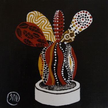 Peinture intitulée "Cactus aborigène 12" par Séverine Piques (WOERLY), Œuvre d'art originale, Acrylique