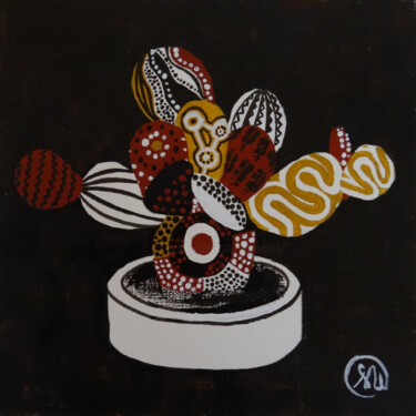 Pintura intitulada "Cactus aborigène 13" por Séverine Piques (WOERLY), Obras de arte originais, Acrílico
