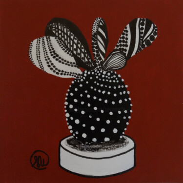 Malerei mit dem Titel "Cactus africain 21" von Séverine Piques (WOERLY), Original-Kunstwerk, Acryl