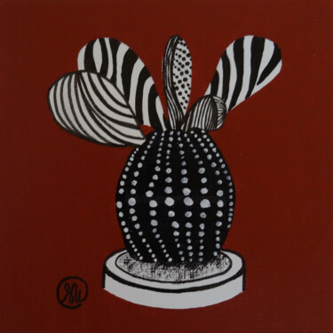 Painting titled "Cactus africain 22" by Séverine Piques (WOERLY), Original Artwork, Acrylic