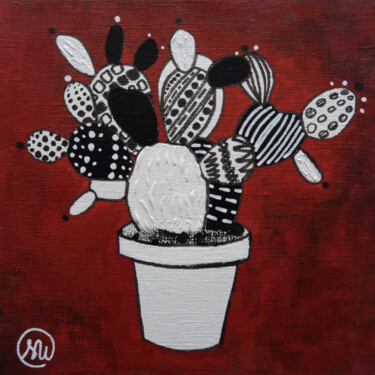 Painting titled "cactus africain 24" by Séverine Piques (WOERLY), Original Artwork, Acrylic