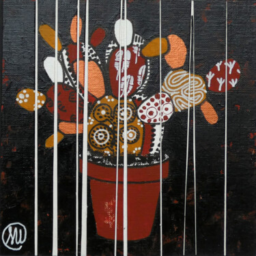 Schilderij getiteld "Cactus aborigène dé…" door Séverine Piques (WOERLY), Origineel Kunstwerk, Acryl