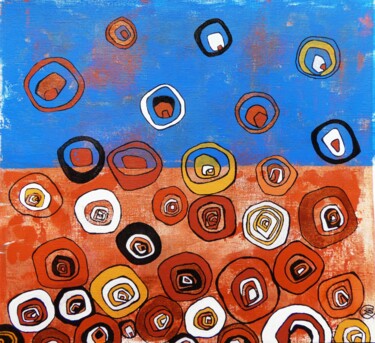 Painting titled "Bulles bicolores" by Séverine Piques (WOERLY), Original Artwork, Acrylic