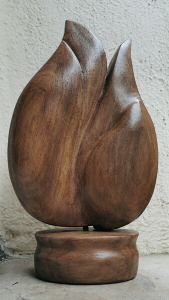 Skulptur mit dem Titel "FLORAISON" von Severine Soulas, Original-Kunstwerk, Holz