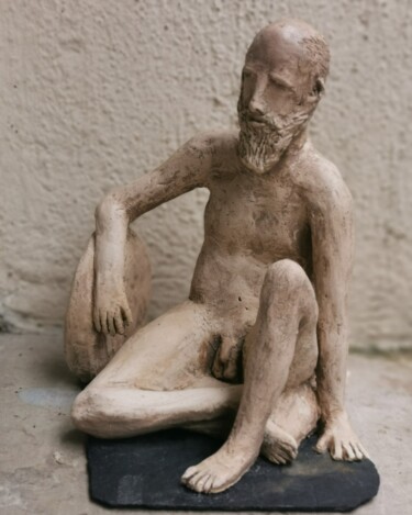 Sculptuur getiteld "NU GREC ANCIEN" door Severine Soulas, Origineel Kunstwerk, Klei