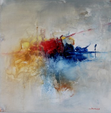 Painting titled "Bleu 2" by Severo Sanchez Alvarez (Severo), Original Artwork, Oil