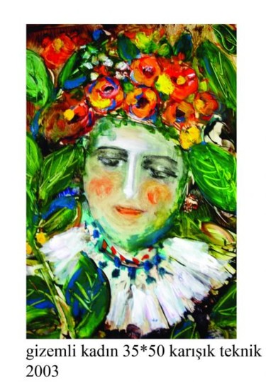 Pintura intitulada "gizemli kadın" por Sevgi Dağcı  Koç, Obras de arte originais