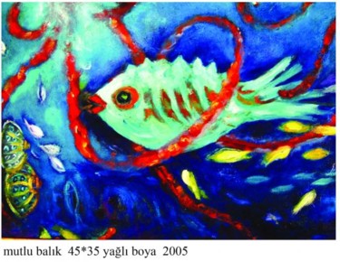 "mutlu balık" başlıklı Tablo Sevgi Dağcı  Koç tarafından, Orijinal sanat