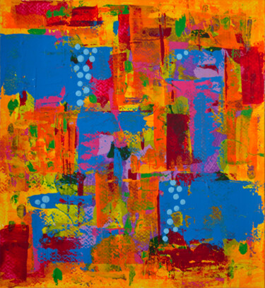 Malerei mit dem Titel "Colorful Spots (025)" von Sevil Ahmadian, Original-Kunstwerk, Acryl