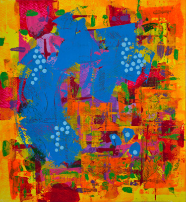 Painting titled "Colorful Spots (028)" by Sevil Ahmadian, Original Artwork, Acrylic