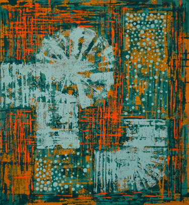 Malerei mit dem Titel "Colorful Spots (049)" von Sevil Ahmadian, Original-Kunstwerk, Acryl