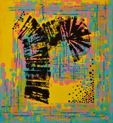 Malerei mit dem Titel "Colorful Spots (058)" von Sevil Ahmadian, Original-Kunstwerk, Acryl