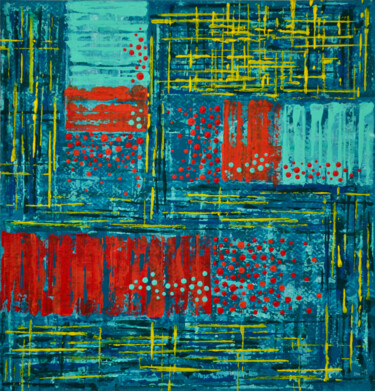 Malerei mit dem Titel "Colorful Spots (064)" von Sevil Ahmadian, Original-Kunstwerk, Acryl