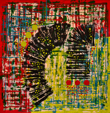 Malerei mit dem Titel "Colorful Spots (070)" von Sevil Ahmadian, Original-Kunstwerk, Acryl
